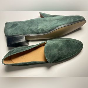 J Jill Green Velvet Gabrielle Suede Leather Loafers Flats Classic Size 9 NWOB